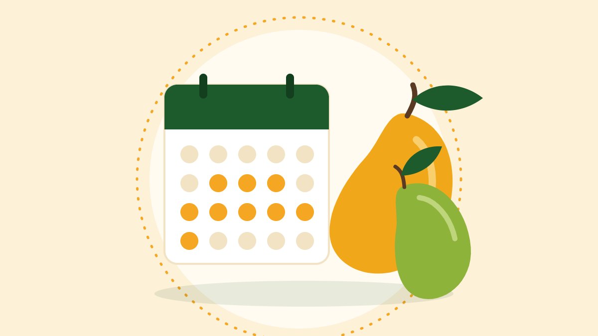 Calendar with highlighted mango season months